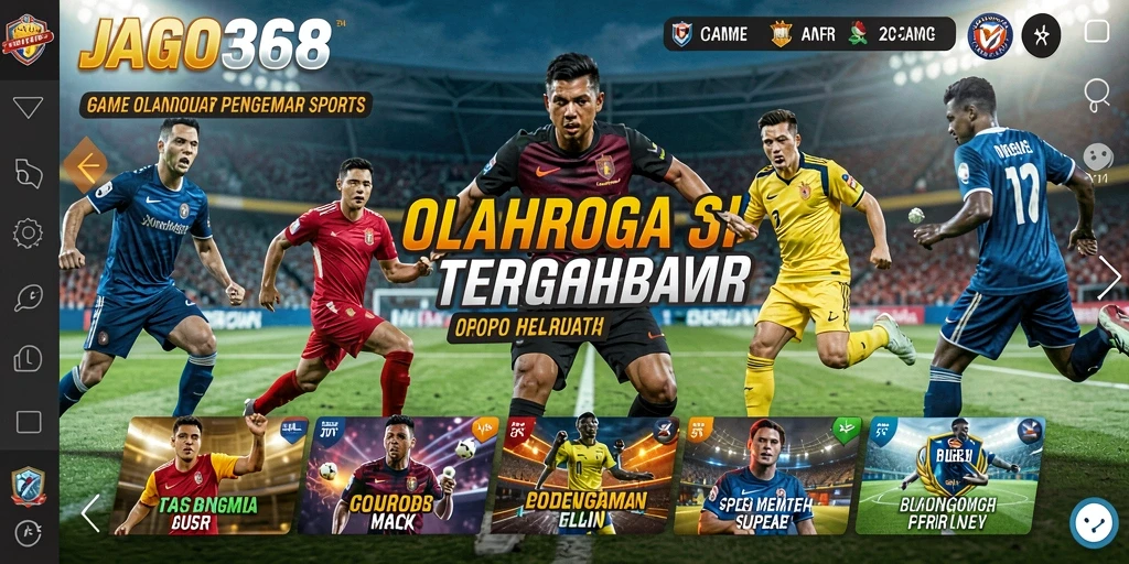 Tampilan gameplay seru JAGO368 dengan aksi olahraga mendebarkan.