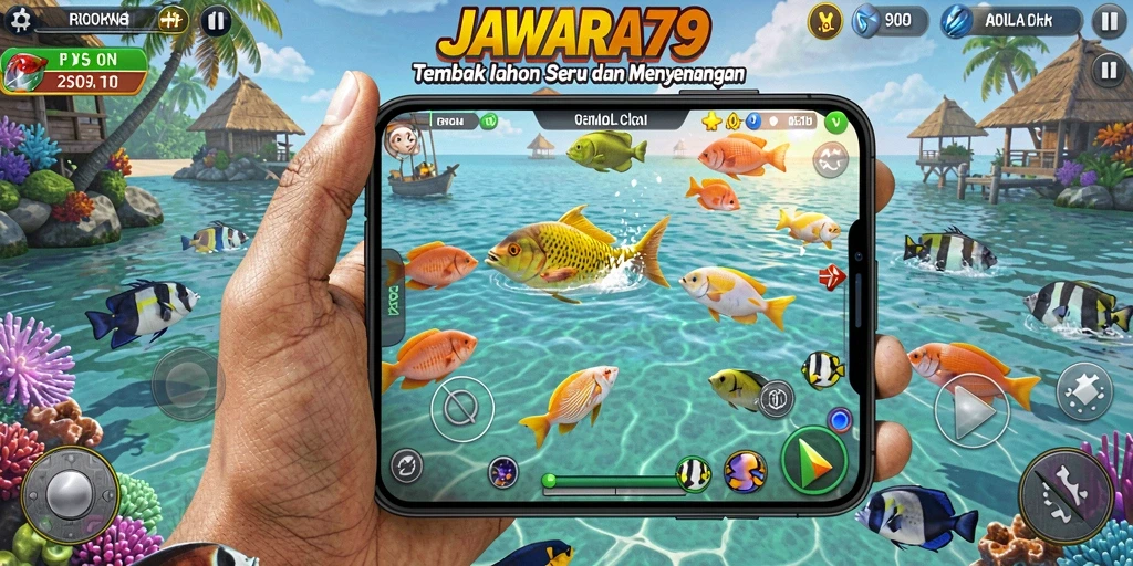 Tampilan gameplay Tembak Ikan yang seru di JAWARA79.