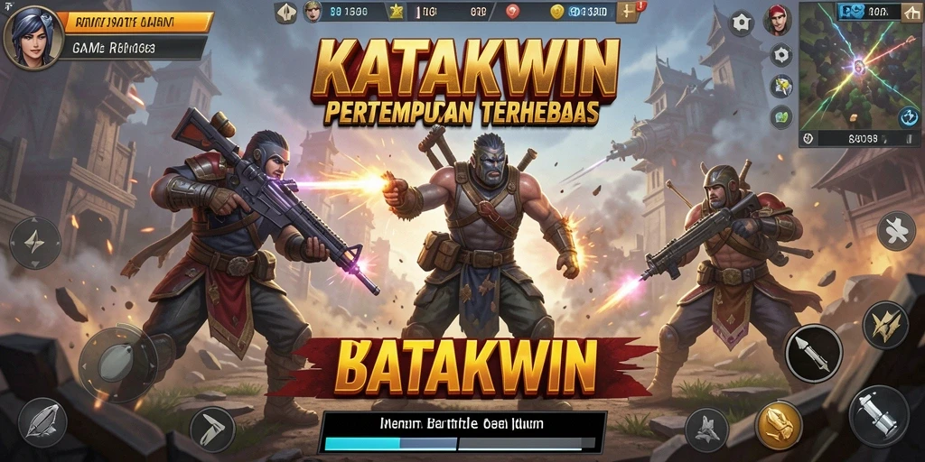 Tampilan gameplay menegangkan dalam KATAKWIN saat pemain bertempur.