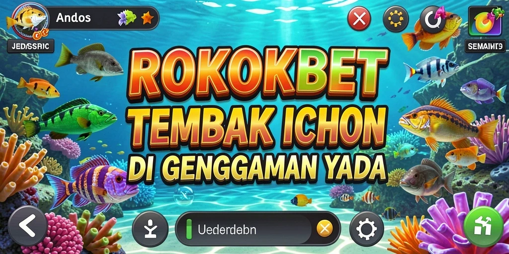 Tampilan gameplay ROKOKBET yang menegangkan dengan ikan berwarna-warni.